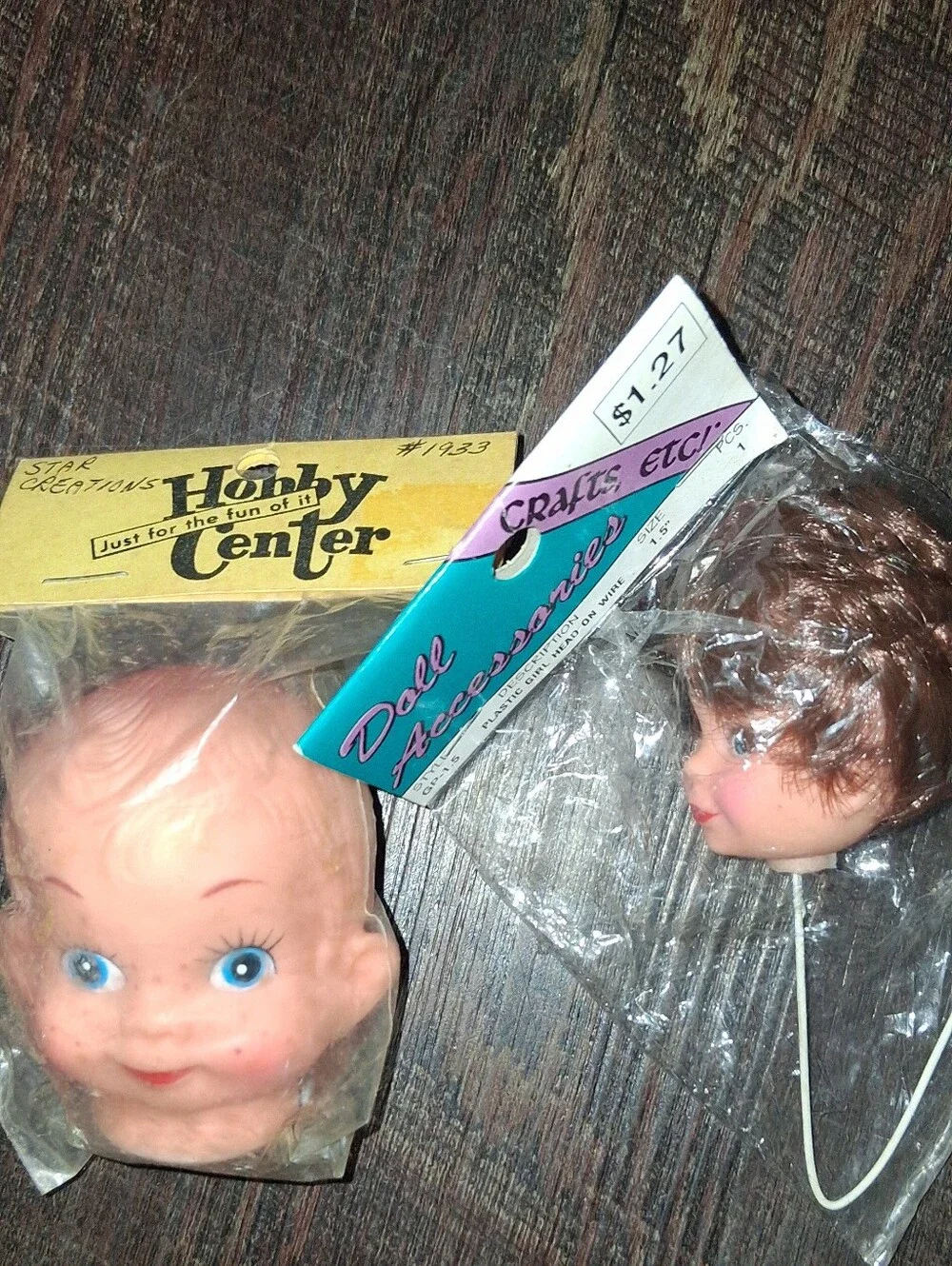 Vintage Doll Head Accessory - Pink Skin Tone